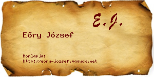 Eőry József névjegykártya